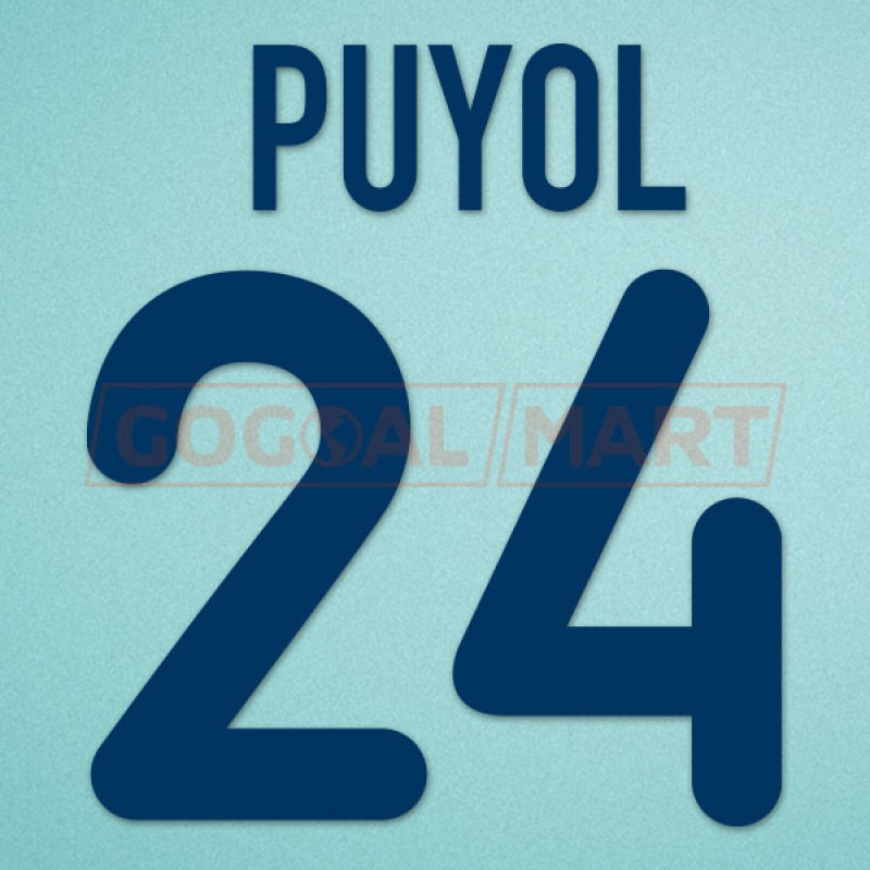 Barcelona 2001-2002 Puyol #24 Awaykit Nameset Printing