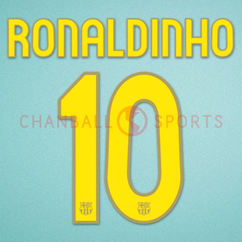 Barcelona 2007-2008 Ronaldinho #10 Homekit Nameset Printing
