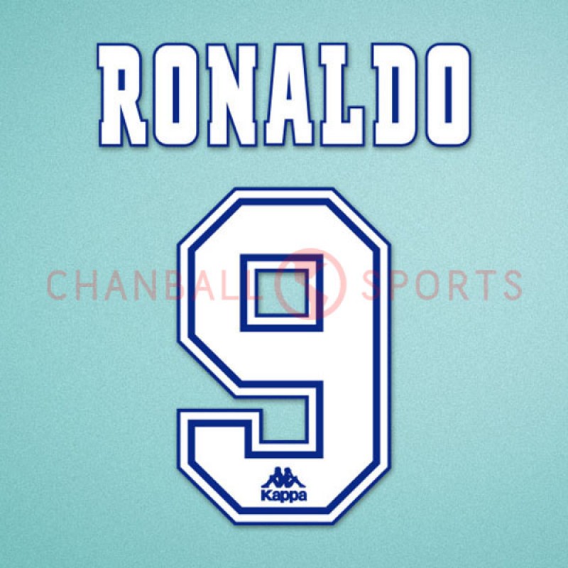 Barcelona 1996-1997 Ronaldo #9 Homekit Nameset Printing