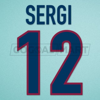 Barcelona 1998-2000 Sergi #12 Awaykit Nameset Printing