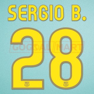Barcelona 2008-2010 Sergio #28 Homekit Nameset Printing