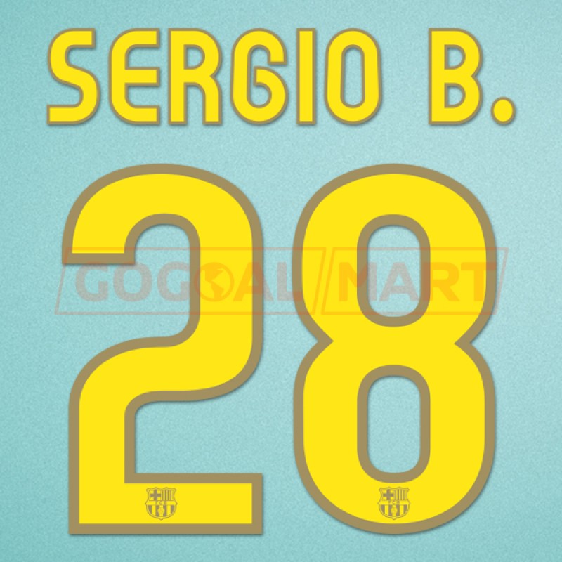 Barcelona 2008-2010 Sergio #28 Homekit Nameset Printing
