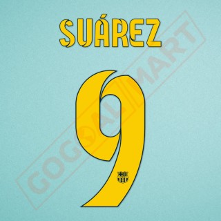Barcelona 2014-2015 Suarez #9 Homekit Nameset Printing