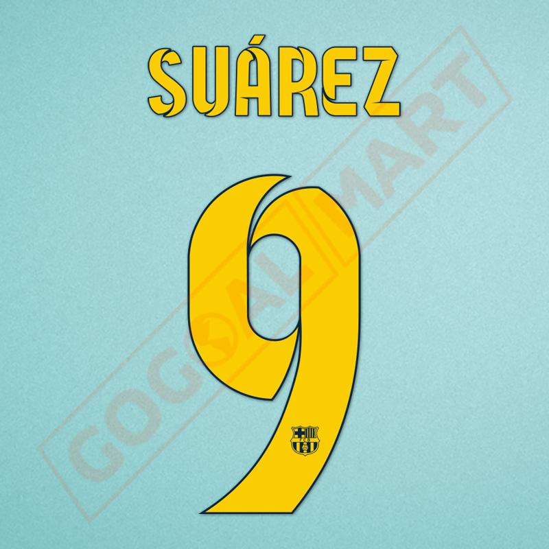 Barcelona 2014-2015 Suarez #9 Homekit Nameset Printing