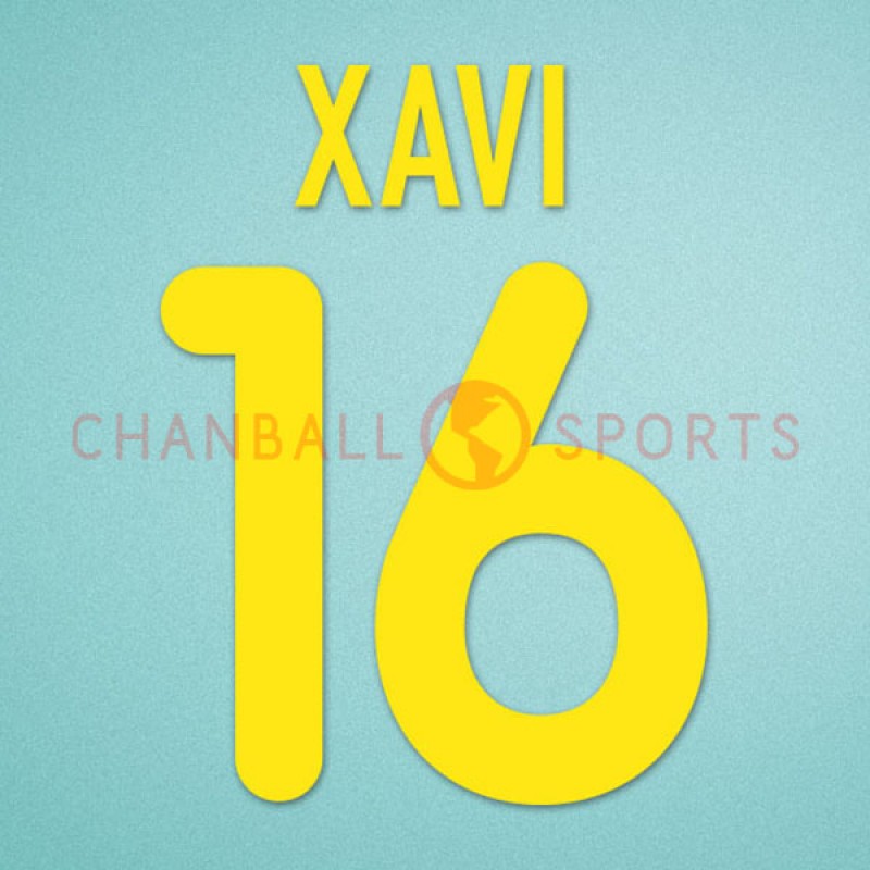 Barcelona 2000-2001 Xavi #16 Homekit Nameset Printing