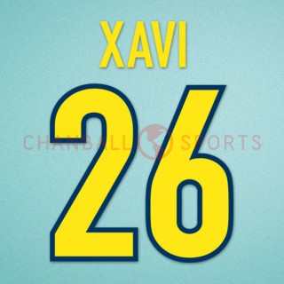 Barcelona 1998-1999 Xavi #26 Homekit Nameset Printing