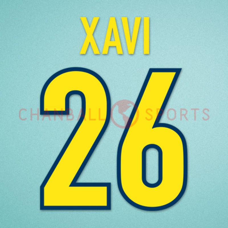 Barcelona 1998-1999 Xavi #26 Homekit Nameset Printing