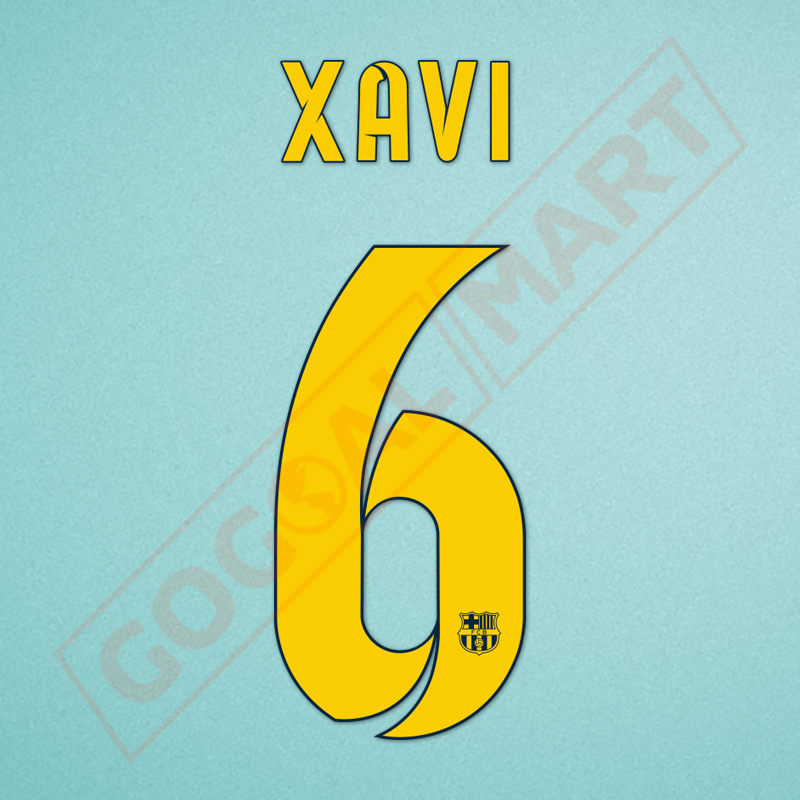 Barcelona 2014-2015 Xavi #6 Homekit Nameset Printing