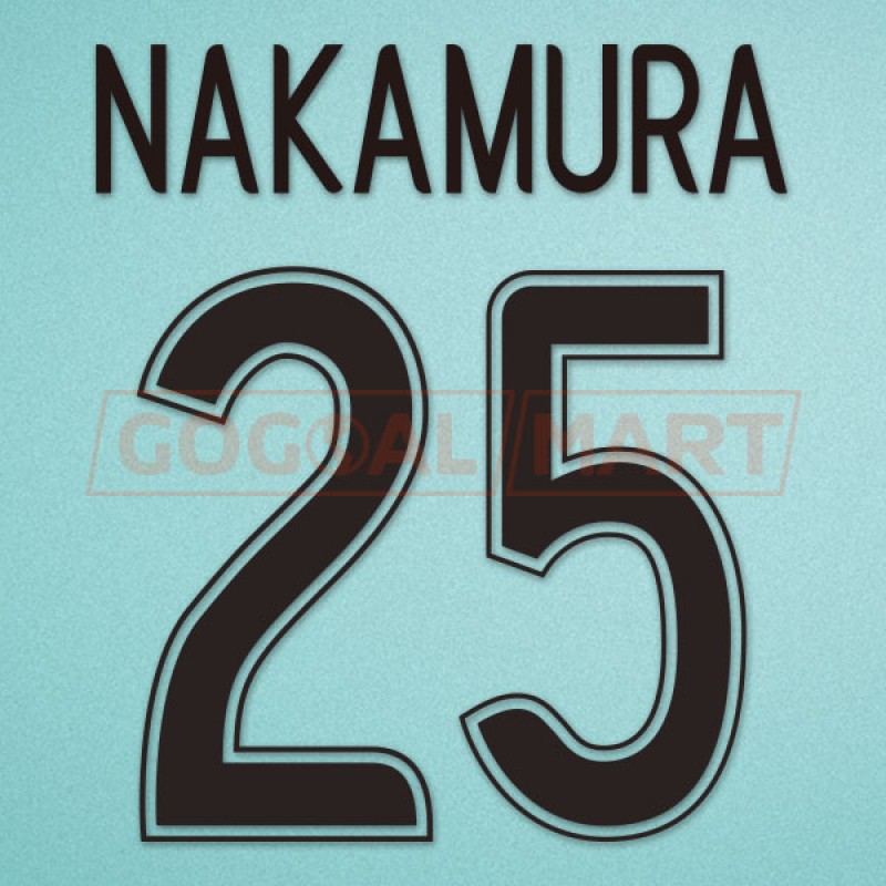 Celtic 2006-2008 Nakamura #25 Homekit Nameset Printing
