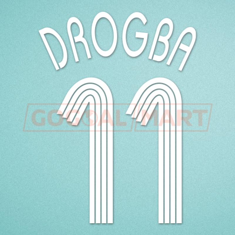 Chelsea 2006-2007 Drogba #11 Champions League Home/ Awaykit Nameset Printing 