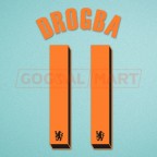 Chelsea 2010-2011 Drogba #11 Champions League Awaykit Nameset 