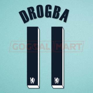 Chelsea 2011-2012 Drogba #11 Champions League Awaykit Nameset 