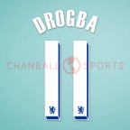 Chelsea 2010-2012 Drogba #11 Champions League Homekit Nameset Printing 