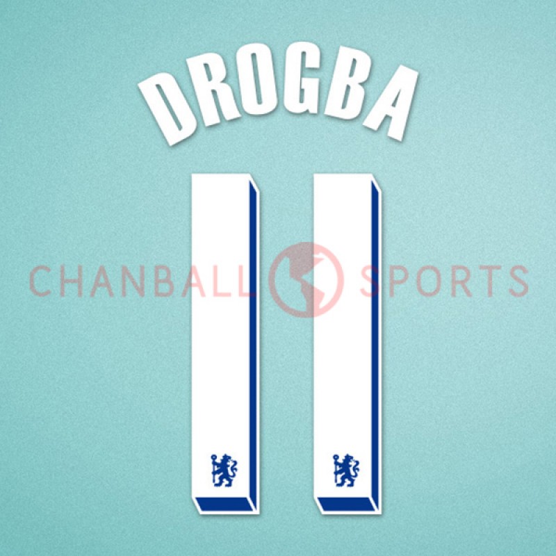 Chelsea 2010-2012 Drogba #11 Champions League Homekit Nameset Printing 