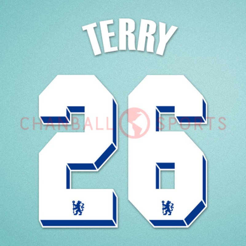 Chelsea 2010-2012 Terry #26 Champions League Homekit Nameset Printing 