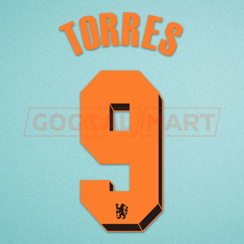Chelsea 2010-2011 Torres #9 Champions League Awaykit Nameset 