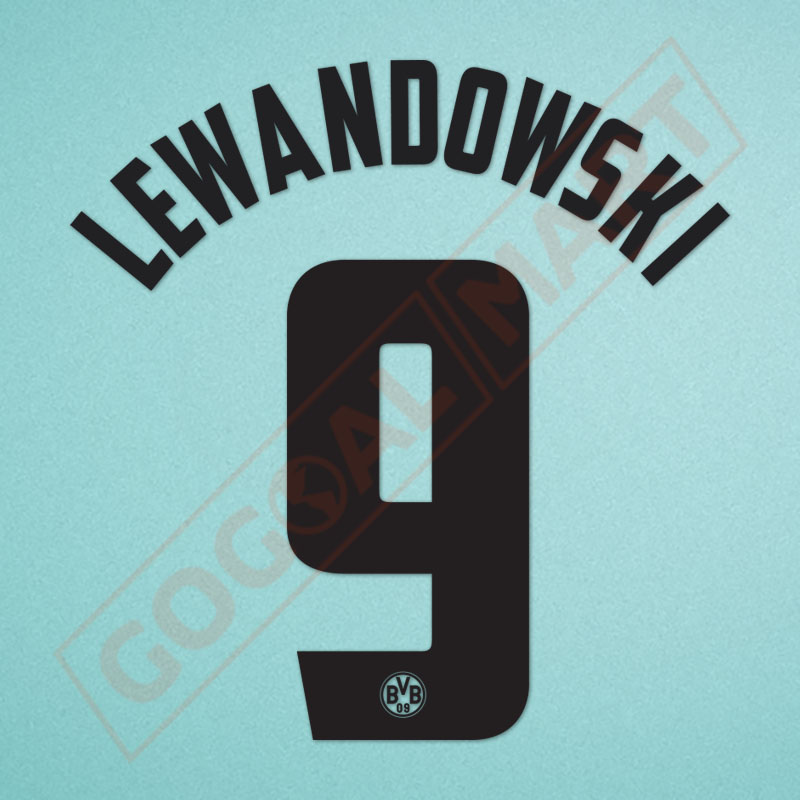 Dortmund 2011-2012 Lewandowski #9 Homekit Nameset Printing