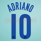 Inter Milan 2005-2006 Adriano #10 Awaykit Nameset Printing