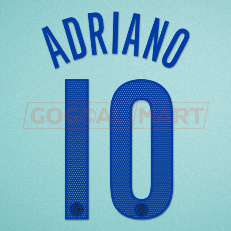 Inter Milan 2005-2006 Adriano #10 Awaykit Nameset Printing