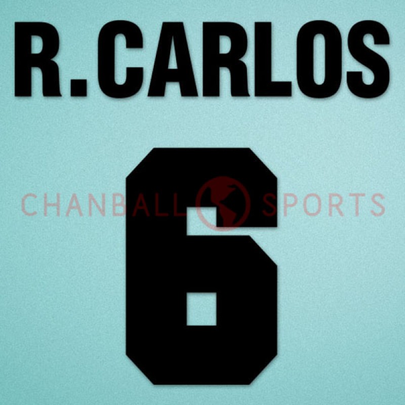 Inter Milan 1995-1996 Roberto Carlos #6 Awaykit Nameset Printing
