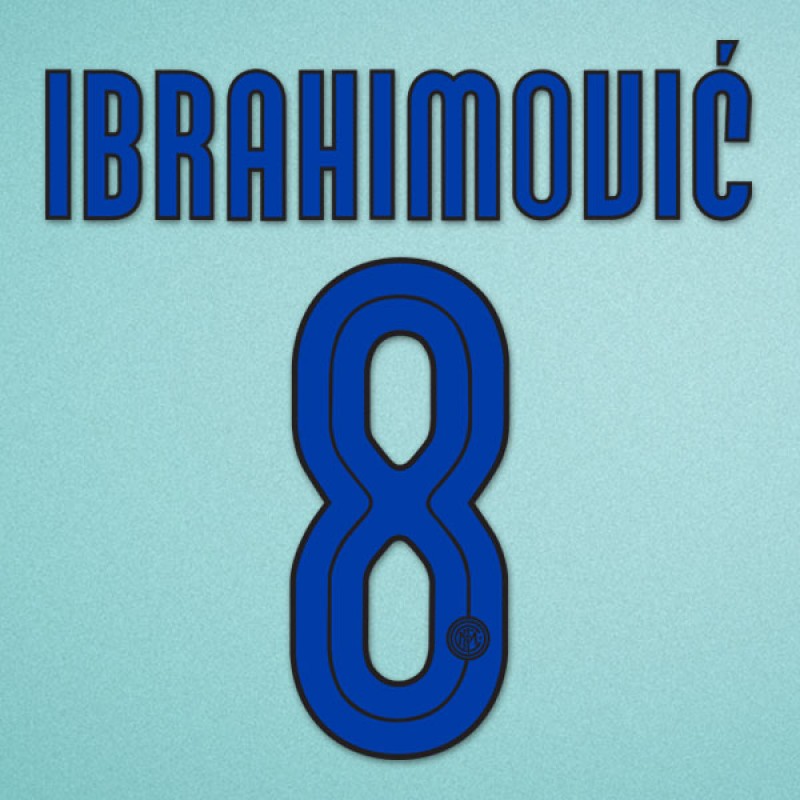 Inter Milan 2007-2008 Ibrahimovic #8 Awaykit Nameset Printing
