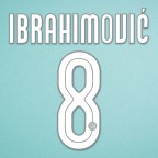 Inter Milan 2007-2008 Ibrahimovic #8 Homekit Nameset Printing