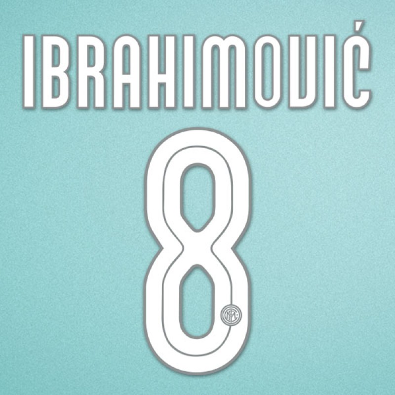 Inter Milan 2007-2008 Ibrahimovic #8 Homekit Nameset Printing