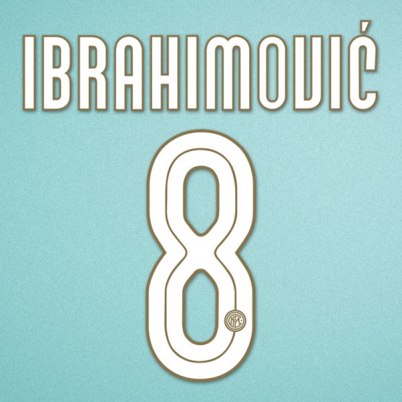 Inter Milan 2008-2009 Ibrahimovic #8 Homekit Nameset Printing