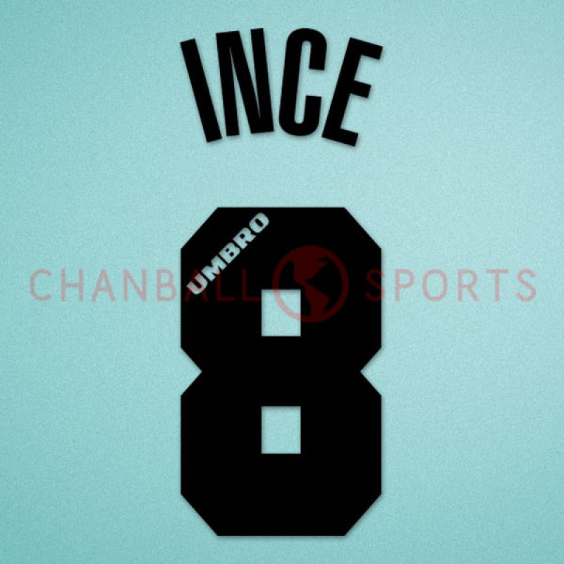 Inter Milan 1996-1997 Ince #8 Awaykit Nameset Printing