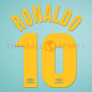 Inter Milan 1997-1998 Ronaldo #10 3rd Awaykit Nameset Printing