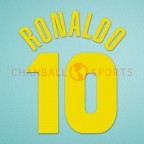 Inter Milan 1997-1998 Ronaldo #10 UEFA  Awaykit Nameset Printing
