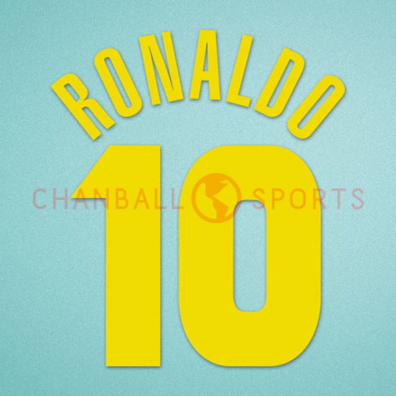 Inter Milan 1997-1998 Ronaldo #10 UEFA  Awaykit Nameset Printing