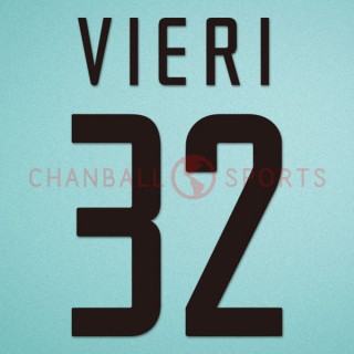 Inter Milan 2002-2004 Vieri #32 Awaykit Nameset Printing
