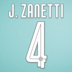 Inter Milan 2007-2008 J.Zanetti #4 Homekit Nameset Printing