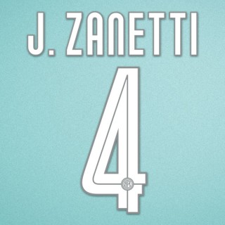 Inter Milan 2007-2008 J.Zanetti #4 Homekit Nameset Printing