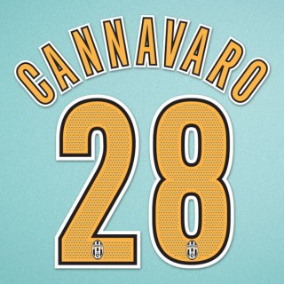 Juventus 2004-2006 Cannavaro #28 Homekit Nameset Printing