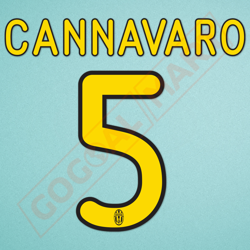 Juventus 2008-2010 Cannavaro #5 Homekit Nameset Printing