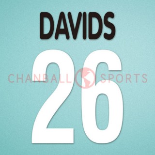 Juventus 2001-2002 Davids #26 Homekit Nameset Printing 