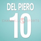 Juventus 2000-2001 Del Piero #10 Homekit Nameset Printing 
