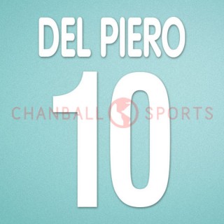Juventus 2000-2001 Del Piero #10 Homekit Nameset Printing 
