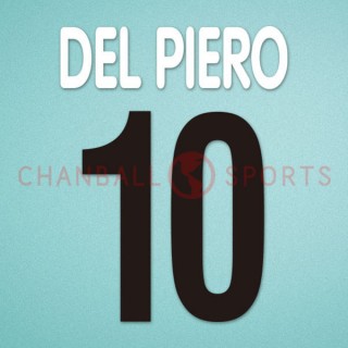 Juventus 2002-2003 Del Piero #10 Homekit Nameset Printing 