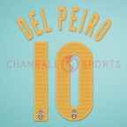 Juventus 2004-2005 Del Piero #10 Awaykit Nameset Printing 