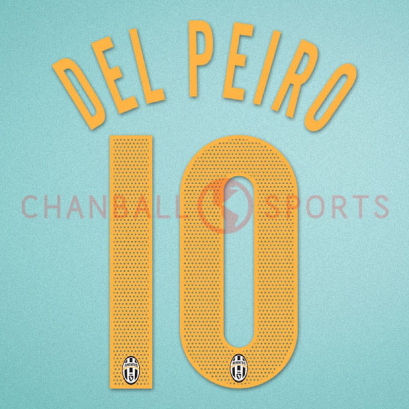 Juventus 2004-2005 Del Piero #10 Awaykit Nameset Printing 