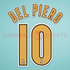 Juventus 2004-2006 Del Piero #10 Homekit Nameset Printing 