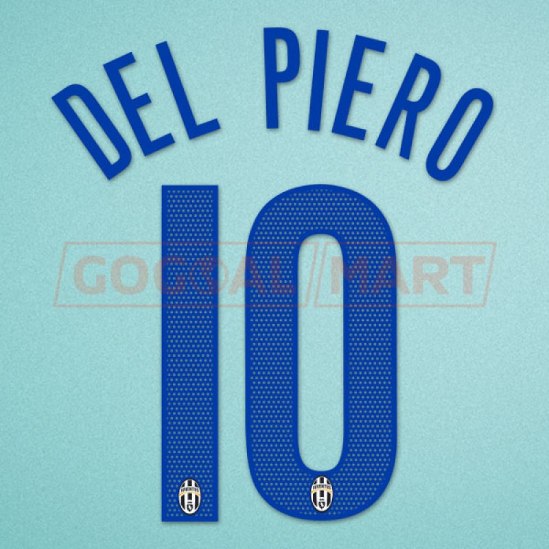 Juventus 2005-2006 Del Piero #10 3rd Awaykit Nameset Printing