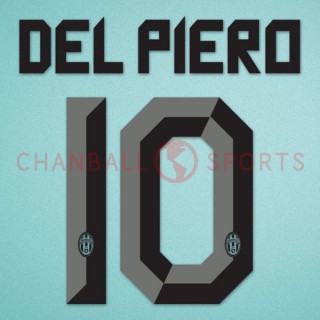 Juventus 2010-2012 Del Piero #10 Awaykit Nameset Printing 
