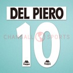 Juventus 1996-1997 Del Piero #10 Homekit Nameset Printing 