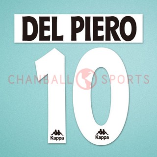 Juventus 1996-1997 Del Piero #10 Homekit Nameset Printing 