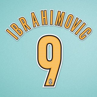 Juventus 2004-2006 Ibrahimovic #9 Homekit Nameset Printing