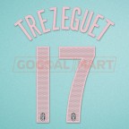 Juventus 2004-2005 Trezeguet #17 3rd Awaykit Nameset Printing